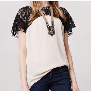 Maeve Anthro top chiffon and lace